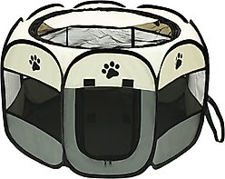 Niubya Portable Indoor/Outdoor Dog & Cat Playpen, Grey, 36-in