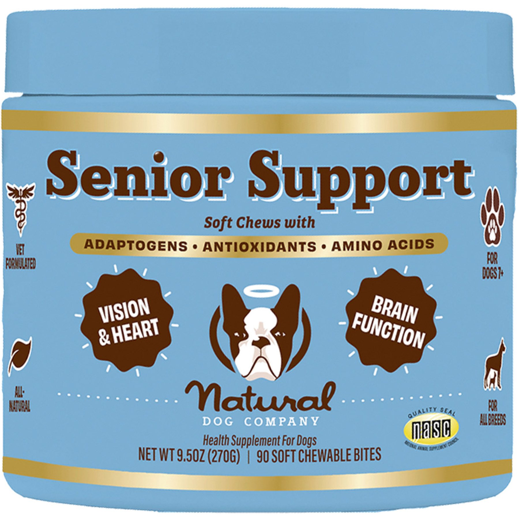 Natural Dog Company Turkey Flavored Chew for Senior Dogs, 90 count