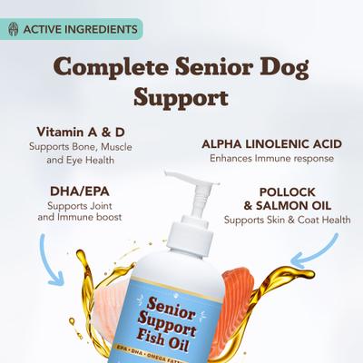 Show full view: Natural Dog Company Salmon Flavored Fish Oil for Senior Dogs, 16-fl oz slide 3 of 8