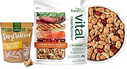 Freshpet Dognation Chicken Recipe Fresh Treats + Vital Chicken, Beef, Salmon & Egg Recipe Fresh Dog Food