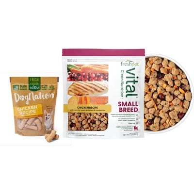 Freshpet Freshpet Dognation Chicken Recipe Fresh Treats + Vital Chicken Recipe Small Breed Fresh Dog Food