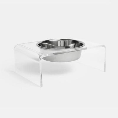 Show full view: Hiddin Clear Single Elevated Dog & Cat Feeder, Silver, 6.5-cup slide 3 of 8