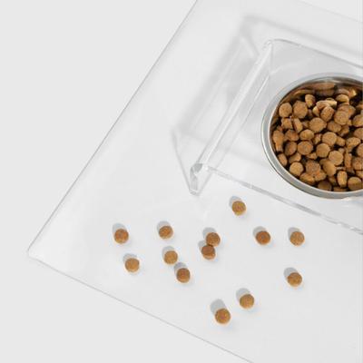 Show full view: Hiddin Clear Single Elevated Dog & Cat Feeder, Silver, 6.5-cup slide 6 of 8