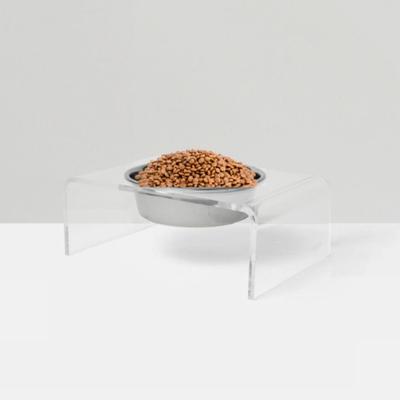Show full view: Hiddin Clear Single Elevated Dog & Cat Feeder, Silver, 6.5-cup slide 5 of 8