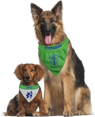 Show full view: Pets First MLS Team Reversible Dog Bandana, Small/Medium, Seattle Sounders FC slide 5 of 5