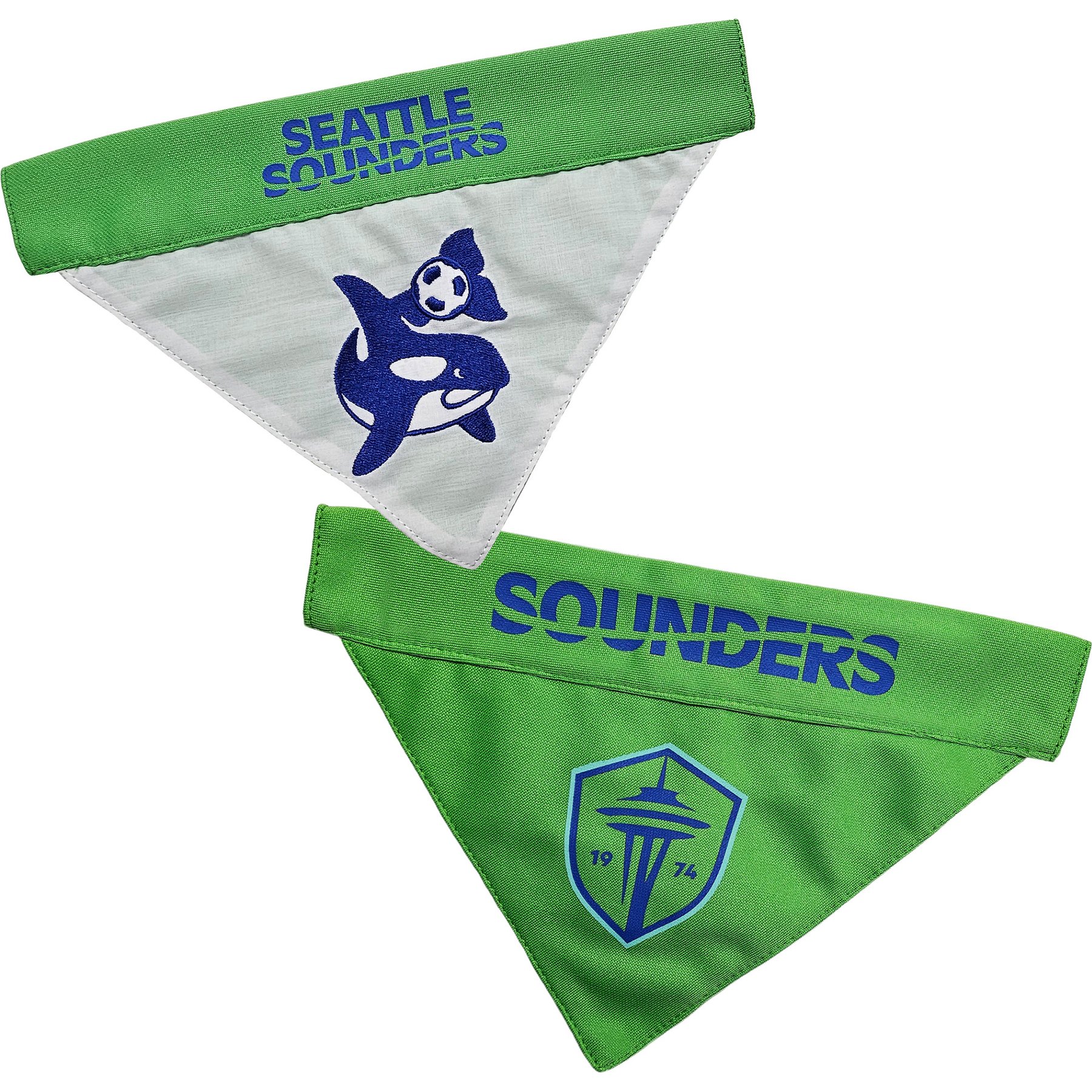 Pets First MLS Team Reversible Dog Bandana, Small/Medium, Seattle Sounders FC