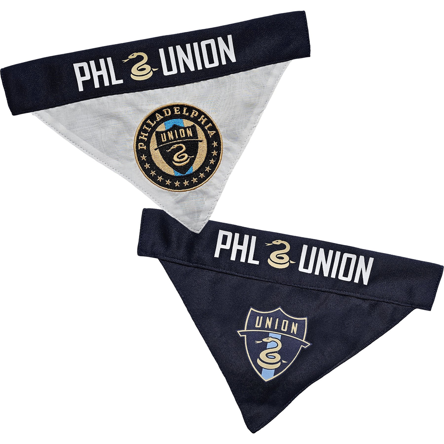 Pets First MLS Team Reversible Dog Bandana, Small/Medium, Philadelphia Union