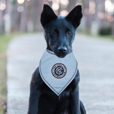 Show full view: Pets First MLS Team Tie Around Dog Bandana, Small/Medium, New York City FC slide 5 of 5
