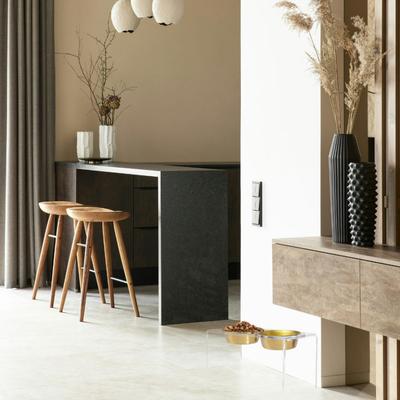 Show full view: Hiddin Medium Clear Stainless Steel Elevated Double Dog Bowl, Gold, 6.5-cup slide 4 of 9