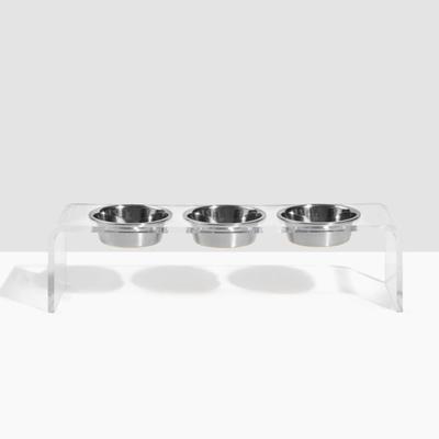 Show full view: Hiddin Medium Triple Dog Bowl, Silver, 3.5-cup slide 7 of 8