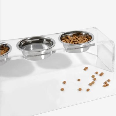 Show full view: Hiddin Medium Triple Dog Bowl, Silver, 3.5-cup slide 4 of 8