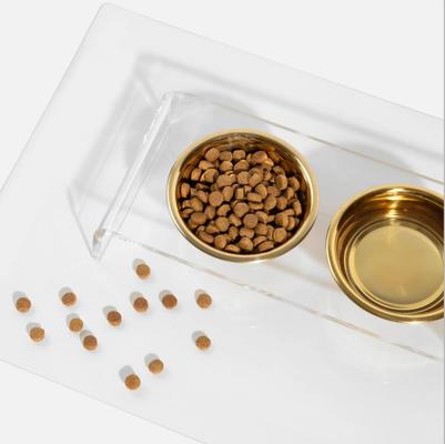 Show full view: Hiddin Medium Triple Dog Bowl, Gold, 6.5-cup slide 3 of 6