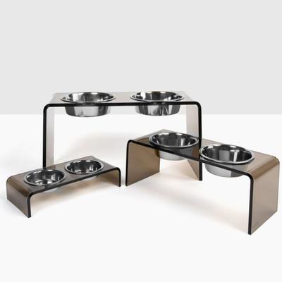 Show full view: Hiddin Bronze Acrylic Double Elevated Dog & Cat Bowl, Silver, 6.5-cup slide 9 of 9