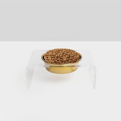 Show full view: Hiddin Clear Single Elevated Dog & Cat Feeder, Gold, 6.5-cup slide 2 of 8