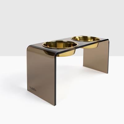 Show full view: Hiddin Bronze Acrylic Double Elevated Dog & Cat Bowl, Gold, 6.5-cup slide 6 of 8