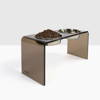 Show full view: Hiddin Bronze Acrylic Double Elevated Dog & Cat Bowl, Silver, 6.5-cup slide 7 of 9