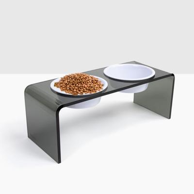 Show full view: Hiddin Medium Smoke Grey Double Elevated Dog & Cat Bowl, White, 3.5-cup slide 5 of 6