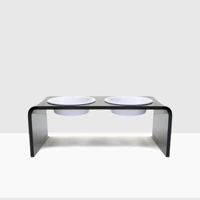 Show full view: Hiddin Medium Smoke Grey Double Elevated Dog & Cat Bowl, White, 3.5-cup slide 4 of 6