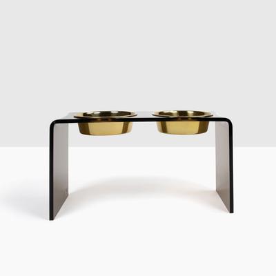 Show full view: Hiddin Bronze Acrylic Double Elevated Dog & Cat Bowl, Gold, 6.5-cup slide 3 of 8