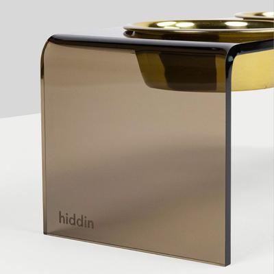 Show full view: Hiddin Bronze Acrylic Double Elevated Dog & Cat Bowl, Gold, 6.5-cup slide 4 of 8