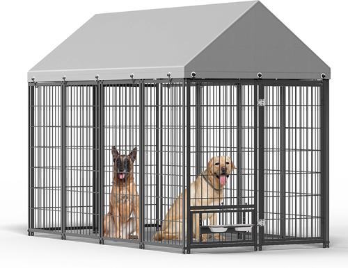 Show full view: Cesicia Outdoor Dog Kennel, Black, 50 x 95.28 x 71.65-in slide 5 of 7