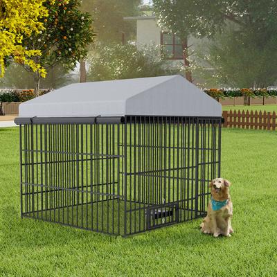 Show full view: Cesicia Outdoor Dog Kennel, Black Gray, 78.7 x 78.74 x 76.42-in slide 3 of 8