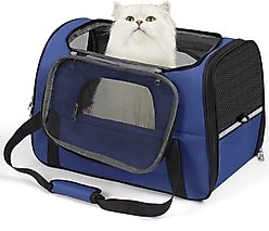 Niubya Soft-Sided Washable Airline-Approved Dog & Cat Carrier, Dark Blue, 16-in