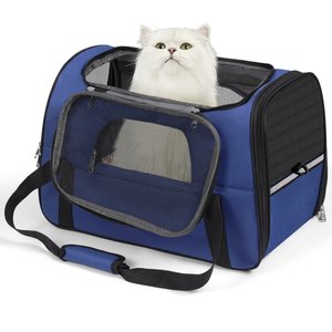 Niubya Soft-Sided Washable Airline-Approved Dog & Cat Carrier, Dark Blue, 16-in