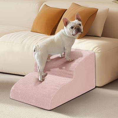 Show full view: Niubya Extra Wide Foam Dog Stairs, Pink, 2 Steps slide 5 of 7