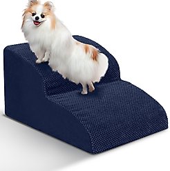 Niubya Extra Wide Foam Dog Stairs, Navy, 2 Steps