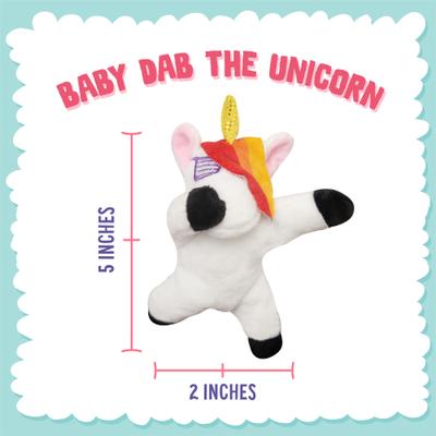 Show full view: Snugarooz Baby DAB the Unicorn Squeaky Dog Plush Toy, White slide 5 of 6