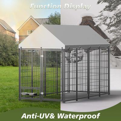 Show full view: Cesicia Outdoor Dog Kennel, Black, 50 x 95.28 x 71.65-in slide 4 of 7