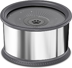 UPSKY Stainless Steel Slow Feeder Dog Water Bowl with Anti-Slip Mat, 1.6-gal, Grey