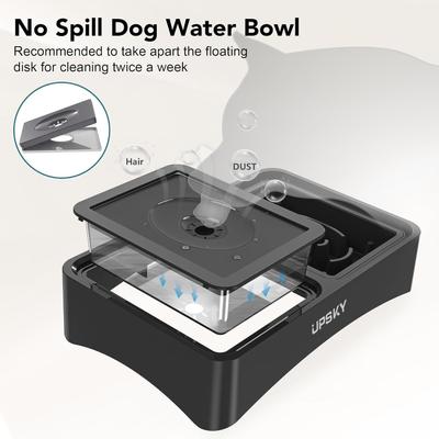 Show full view: UPSKY 2-in-1 Adjustable Raised Non-Skid Slow Feeder Dog Bowls, Black slide 5 of 10