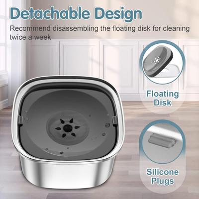 Show full view: UPSKY Stainless Steel Slow Feeder Dog Water Bowl, Grey, 101-oz slide 3 of 9