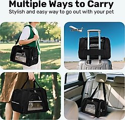 Niubya Soft-Sided Washable Airline-Approved Dog & Cat Carrier, Black, 16-in slide 2 of 7