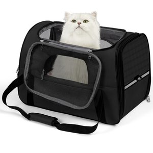Niubya Soft-Sided Washable Airline-Approved Dog & Cat Carrier, Black, 16-in