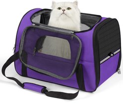 Niubya Soft-Sided Washable Airline-Approved Dog & Cat Carrier, Purple, 16-in
