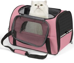 Niubya Soft-Sided Washable Airline-Approved Dog & Cat Carrier, Pink, 16-in