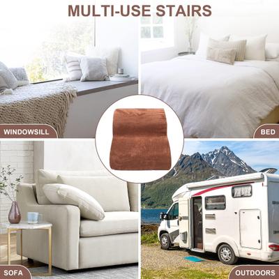 Show full view: Niubya Extra Wide Foam Dog Stairs, Brown, 2 Steps slide 6 of 7