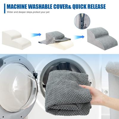 Show full view: Niubya Extra Wide Foam Dog Stairs, Grey, 2 Steps slide 4 of 8