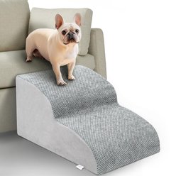 Niubya Extra Wide Foam Dog Stairs, Grey, 2 Steps