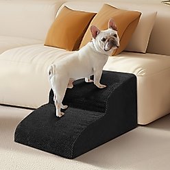 Niubya Extra Wide Foam Dog Stairs, Black, 2 Steps slide 2 of 6
