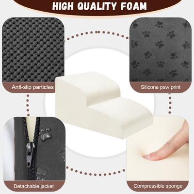 Show full view: Niubya Extra Wide Foam Dog Stairs, Black, 2 Steps slide 4 of 8