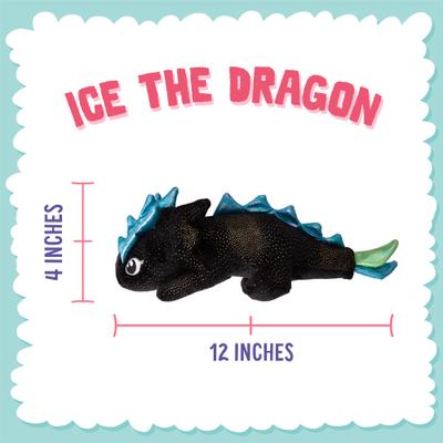 Show full view: Snugarooz Ice the Dragon Squeaky Dog Plush Toy, Black slide 4 of 5