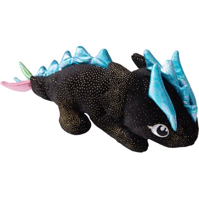 Snugarooz Snugarooz Ice the Dragon Squeaky Dog Plush Toy, Black