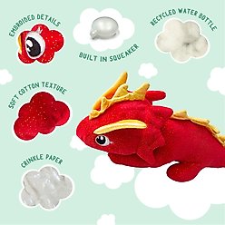 Snugarooz Fire the Dragon Squeaky Dog Plush Toy, Red slide 2 of 7