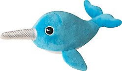 Snugarooz Baby Nikki the Narwhal Squeaky Dog Plush Toy, Blue