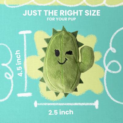 Show full view: Snugarooz Baby Chloe the Cactus Squeaky Dog Plush Toy, Green slide 5 of 6
