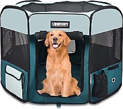 Jespet Soft-Sided Dog & Cat Playpen, Teal, 61-in